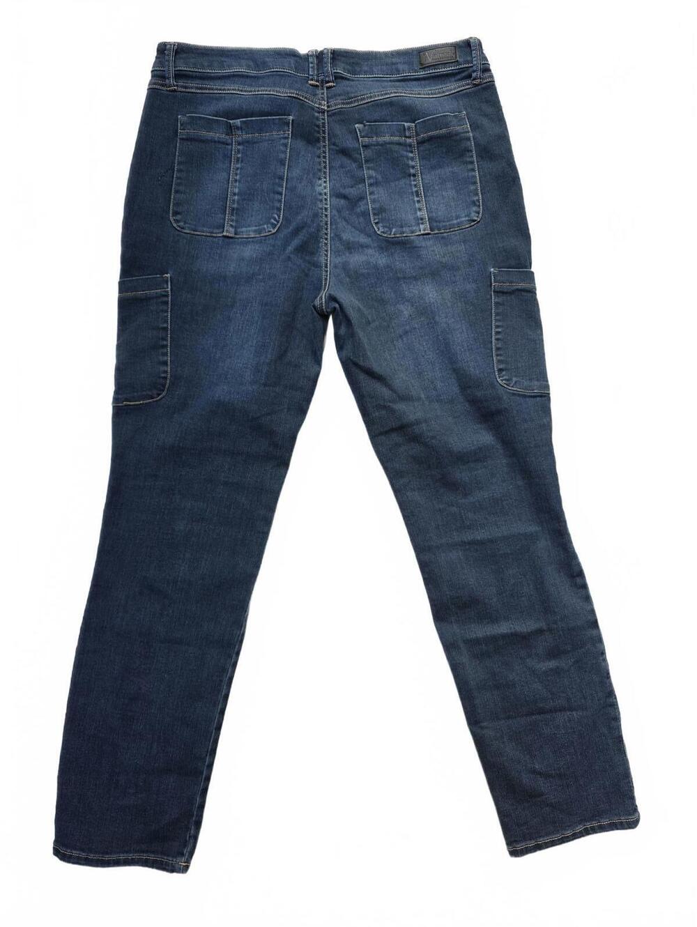 Natural Reflections Women's Slouchy Utility Cargo Jeans Cotton Blend  Size 12
